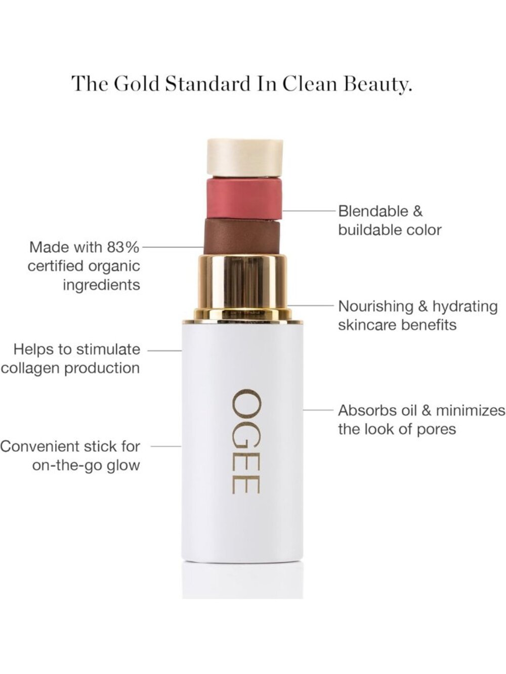 Organic Multi-Use Cream Blush Stick - Rose Quartz Blush for Cheeks & Lips - Picture 4 of 9